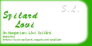 szilard lovi business card
